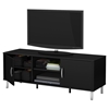 Renta TV Stand - 2 Doors, 2 Shelves, Pure Black - SS-10000