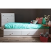 Crystal Twin Mates Bed with Cover and Pillowcase - Pure White - SS-100000