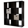 Reveal 16 Cubes Shelving Unit - 2 Fabric Storage Baskets, Chocolate - SS-100023