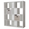 Reveal 16 Cubes Shelving Unit - 2 Fabric Storage Baskets, Pure White - SS-100025
