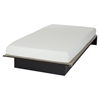 Libra Twin Platform Bed with 6" Somea Mattress - Pure Black - SS-100026