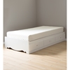 Crystal Twin Mates Bed with 8" Somea Mattress Set - Pure White - SS-100029