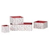 Storit 3 Printed Cardboard Boxes and 1 Pencil Cup - Pattern, White and Pink - SS-100058