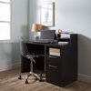 Academic Desk with Clear Office Chair - Black Oak - SS-100076