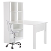Annexe Work Table and Storage Unit Combo - Clear Office Chair, Pure White - SS-100077