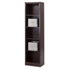 Morgan 5 Shelves Narrow Bookcase - 2 Canvas Storage Baskets, Royal Cherry - SS-100114