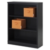 Morgan 3 Shelves Bookcase - 2 Canvas Storage Baskets, Black Oak - SS-100121