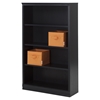 Morgan 4 Shelves Bookcase - 2 Canvas Storage Baskets, Black Oak - SS-100122