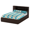 Vito Queen Mates Bed - 2 Drawers, Bookcase Headboard, Chocolate - SS-10035