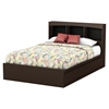 Step One Full Mates Bed - 3 Drawers, Bookcase Headboard, Chocolate - SS-10037