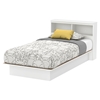 Libra Twin Platform Bed - Bookcase Headboard, Pure White - SS-10045