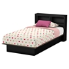 Libra Twin Platform Bed - Bookcase Headboard, Pure Black - SS-10046