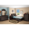 Summer Breeze Twin Mates Bed - 3 Drawers, Bookcase Headboard, Chocolate - SS-10048