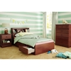 Little Treasures 3 Drawer Twin Mates Bed - Bookcase Headboard, Royal Cherry - SS-10051