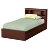 Little Treasures 3 Drawer Twin Mates Bed - Bookcase Headboard, Royal Cherry - SS-10051