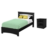 Libra Twin Bedroom Set - Pure Black - SS-10054