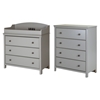 Cotton Candy Changing Table with 4 Drawers Chest - Soft Gray - SS-10057