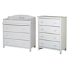 Cotton Candy Changing Table with 4 Drawers Chest - Pure White - SS-10058