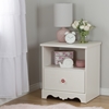 Lily Rose Nightstand - 1 Drawer, White Wash - SS-10076