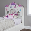 Vito Twin Bookcase Headboard with Decals - Royal Palace Theme, Pure White - SS-10099