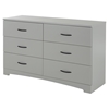 Step One Double Dresser - 6 Drawers, Soft Gray - SS-10105