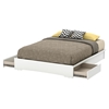 Basic Queen Platform Bed - 2 Drawers, Pure White - SS-10158