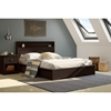 Basic Queen Platform Bed - 2 Drawers, Chocolate - SS-10161