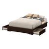 Basic Queen Platform Bed - 2 Drawers, Chocolate - SS-10161