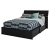 Step One Queen Storage Bed - Pure Black, Panel Headboard - SS-3107C2