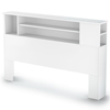 Vito White Queen Storage Bed with Bookcase Headboard - SS-3150210-3150092