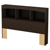 Step One Full Bookcase Headboard - 3 Compartments, Chocolate - SS-3159079