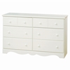 Summer Breeze Whitewash 6-Drawer Dresser - SS-3210027