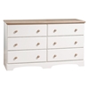 Summertime White Dresser with Natural Maple Top - SS-3263027