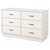 Logik White Dresser with 6 Drawers - SS-3360027