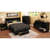 Holland Pure Black Platform Storage Bed with Headboard - SS-3370215-3370261