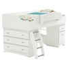 Imagine Twin Loft Bed with Storage and Chest - Pure White - SS-3560A3