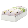 Savannah Twin Mates Bed - 3 Drawers, Pure White - SS-3580A1
