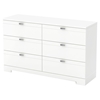 Reevo 6 Drawers Double Dresser - Pure White - SS-3840010