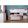 Mobby Twin Loft Bed with Stairs- Chest, Storage Unit, Pure White - SS-3880B3