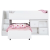 Mobby Twin Loft Bed with Stairs - Trundle, Storage Unit, Pure White - SS-3880A3