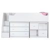 Mobby Twin Loft Bed with Stairs- Chest, Storage Unit, Pure White - SS-3880B3