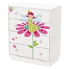 Joy Twin Mates Bedroom Set - Drawers and Flowers Wall Decal Set, Pure White - SS-8050119K-BED-SET