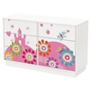 Joy 6 Drawers Double Dresser - Flowers and Castle Decals, Pure White - SS-8050009K