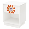 Joy 1 Drawer Nightstand - Flower Decal, Pure White - SS-8050011K