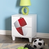 Andy Nightstand with Shield Decals - Pure White, 2 Drawers - SS-8050019K