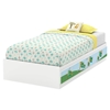 Andy Twin Mates Bed with Flag Decals - 3 Drawers, Pure White - SS-8050022K