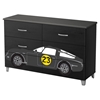 Luka 6 Drawers Double Dresser - Car Decals, Black Onyx and Charcoal - SS-8050025K