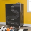 Luka 5 Drawers Chest - Race Track Decals, Black Onyx and Charcoal - SS-8050027K