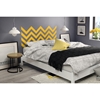 Step One Queen Platform Bed with Legs - Yellow Chevron Decal, Pure White - SS-8050089K
