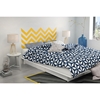 Step One Queen Storage Platform Bed - Yellow Chevron Decal, Pure White - SS-8050090K